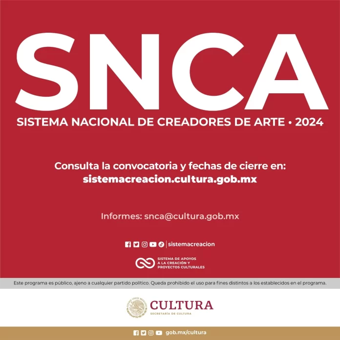 SISTEMA NACIONAL DE CREADORES DE ARTE, CONVOCATORIA 2024