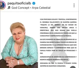 ADIÓS A PAQUITA LA DEL BARRIO