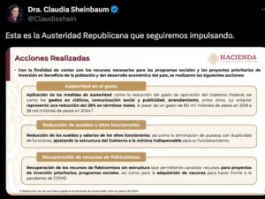 AUSTERIDAD DE LUJO: MORENA BRINDA