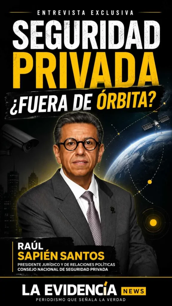 Raúl Sapién Santos, presidente jurídico y de relaciones políticas del Consejo Nacional de Seguridad Privada, en entrevista exclusiva con La Evidencia News sobre la seguridad privada en México.