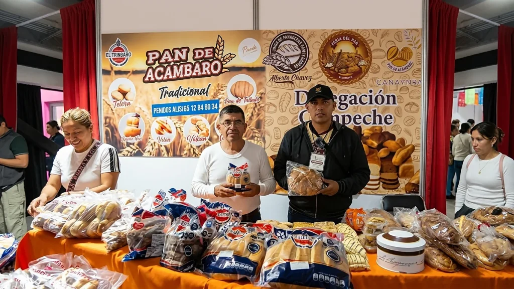 Delegaciones de Acámbaro y Campeche presentan sus panes tradicionales en el Festival del Pan Dulce Mexicano en Coyoacán.
