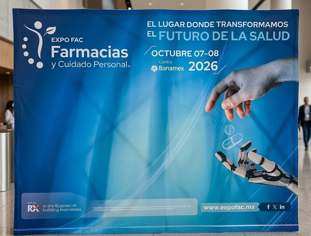 Banner de Expo FAC Farmacias y Cuidado Personal 2025, encuentro de la industria farmac茅utica en Ciudad de M茅xico
