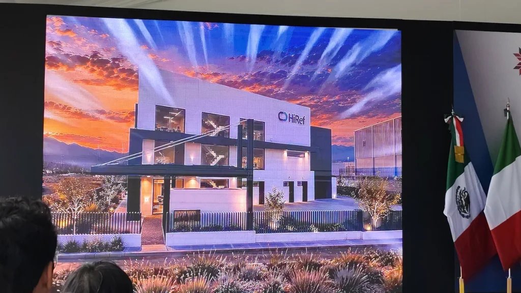 Render de la futura planta HiRef Hidalgo para centros de datos e inteligencia artificial en Villa de Tezontepec