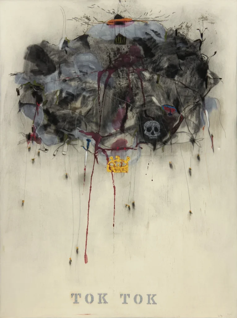 Obra Tok Tok de Jordi Boldó exhibida en la exposición del Museo José Luis Cuevas