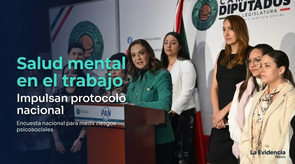 La diputada federal Liliana Ortiz presenta una iniciativa sobre salud mental en el trabajo en la Cámara de Diputados.