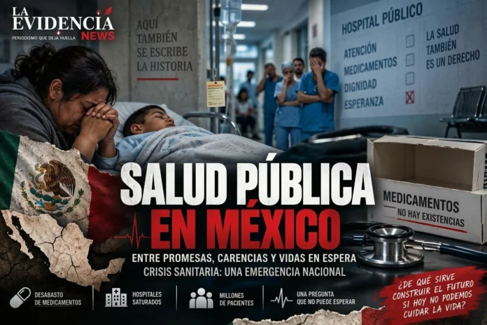 Paciente en hospital público de México mientras familiares esperan atención médica en medio de la crisis de salud pública y el desabasto de medicamentos.
