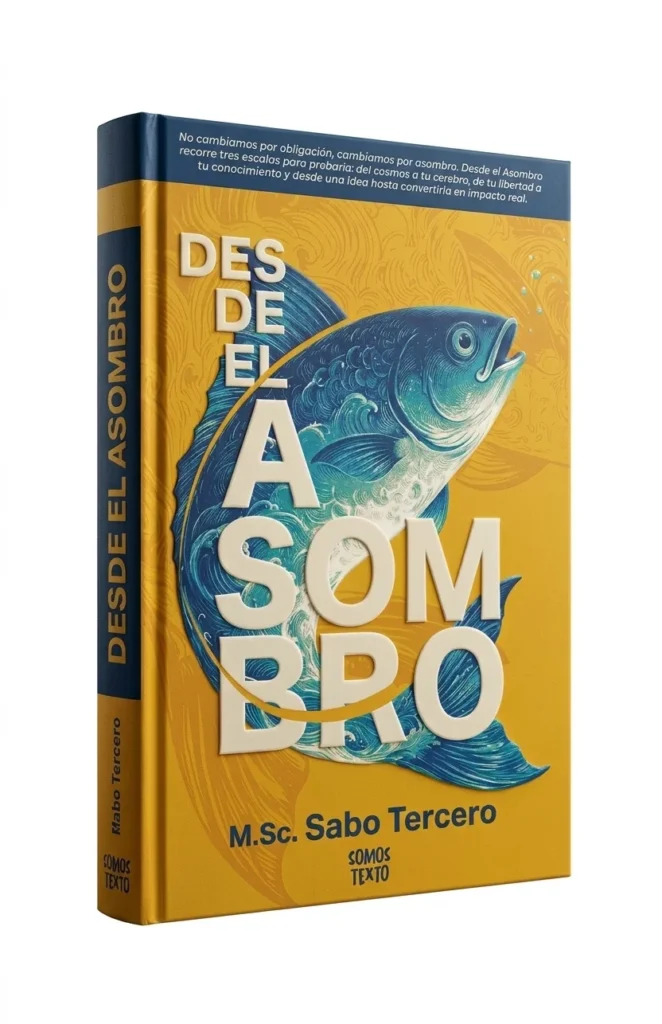 Portada del libro Desde el asombro, obra de Sabo Tercero sobre innovación, sostenibilidad y liderazgo.